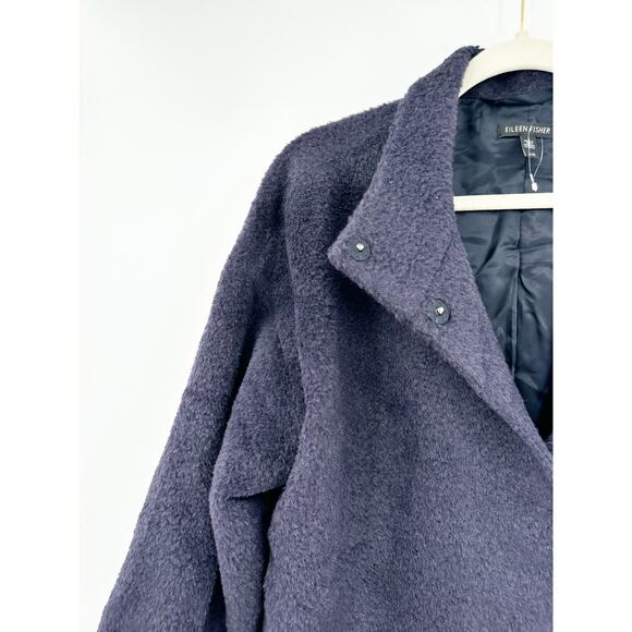 Eileen Fisher Sheared Suri Alpaca Stand Collar Coat Size L - Picture 6 of 6